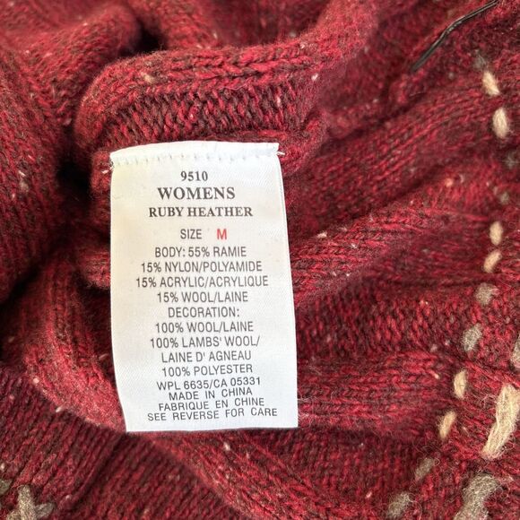 Ladies Woolrich Ruby Heather Wool Blend Embroidered Zip Sweater Vest Size M - Picture 3 of 7